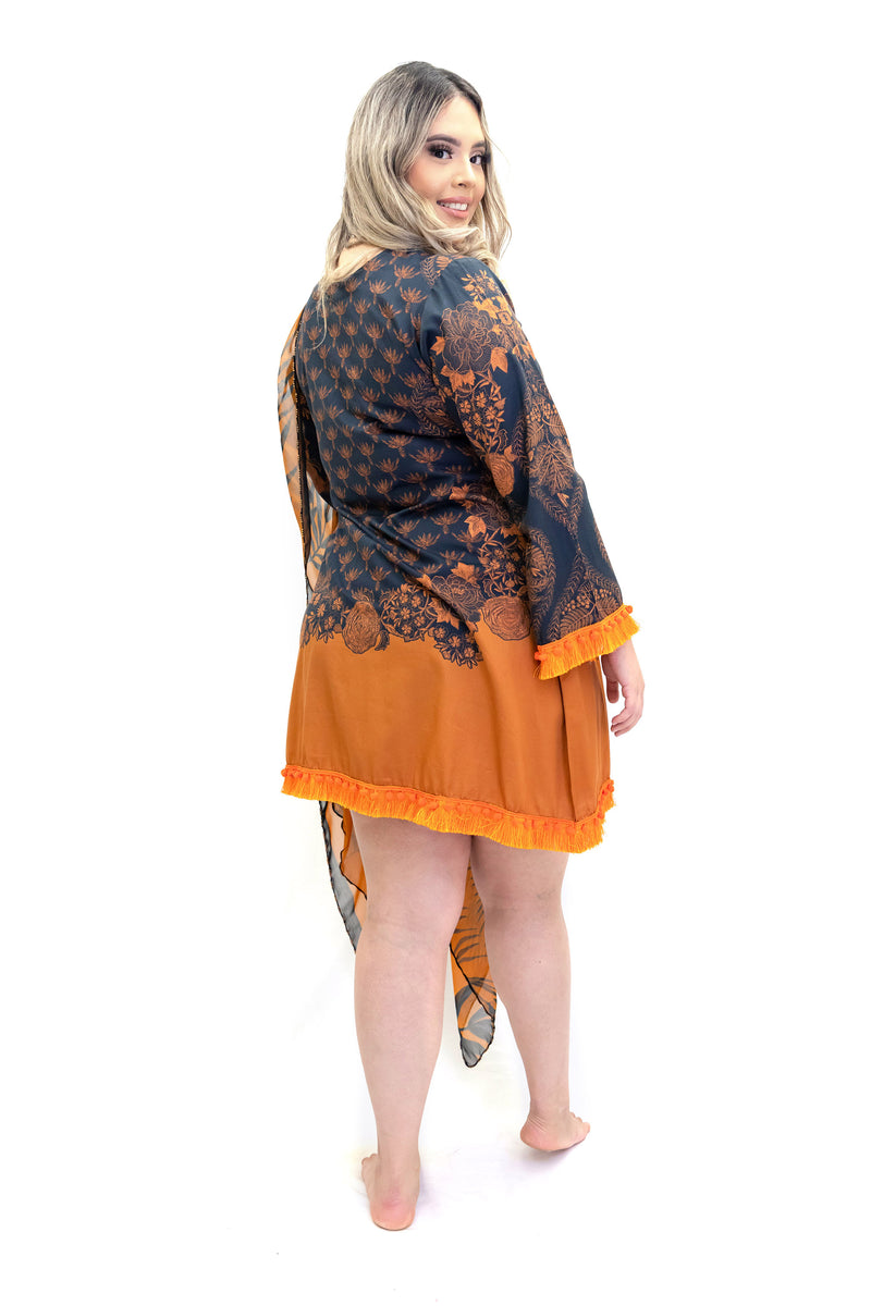 Buy Orange Rose Boti Lucknowi Chikankari Party Wear Cotton Kurti Online at  Kiko Clothing
